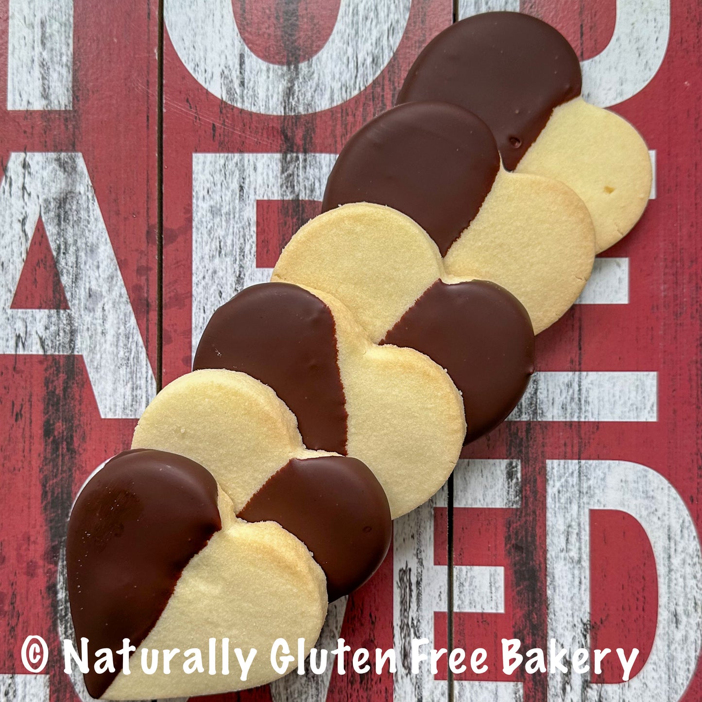 Valentines Day Chocolate Dipped SHORTBREAD Hearts 6PK