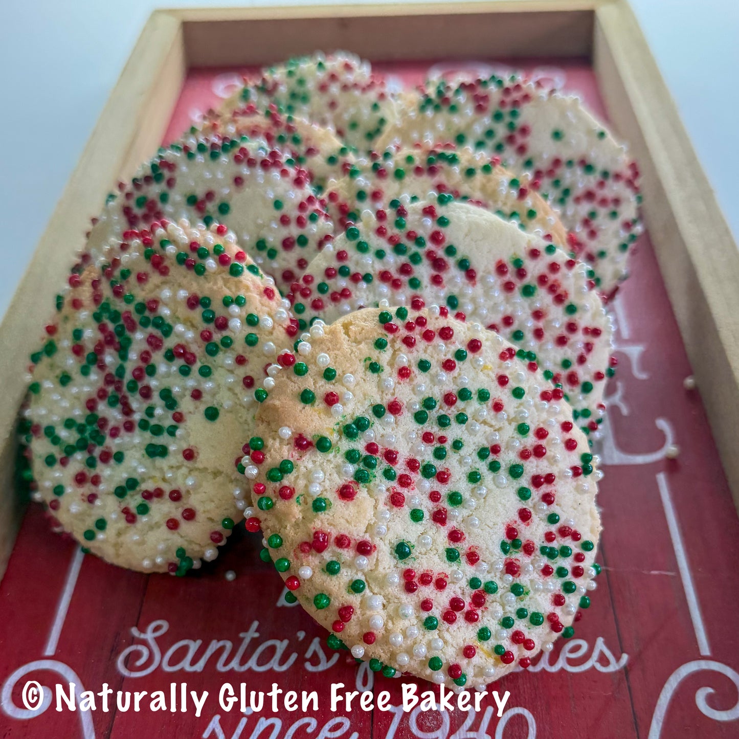 Christmas Nonpareils Sugar Cookies 10 pk