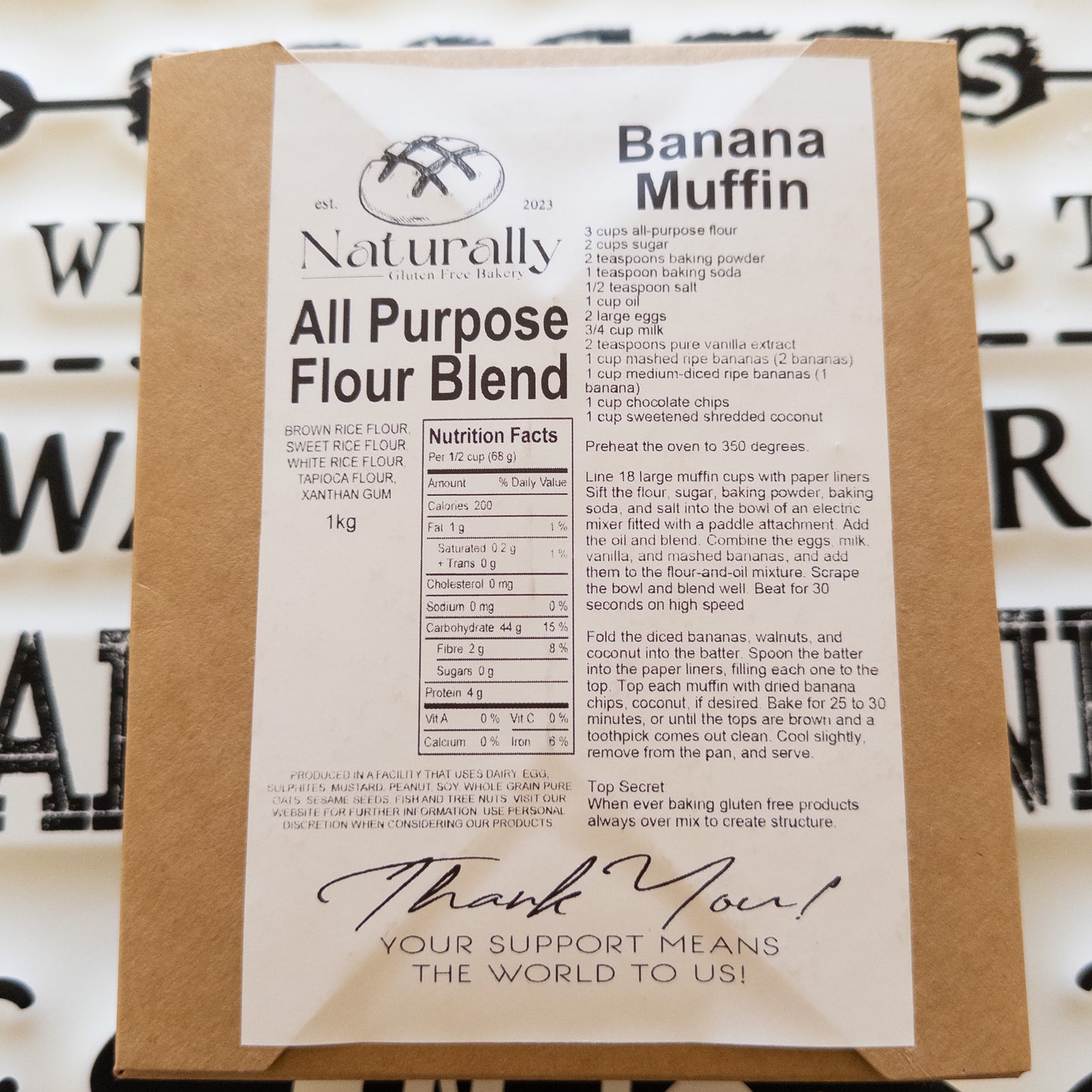 Naturally Gluten Free All Purpose Flour blend