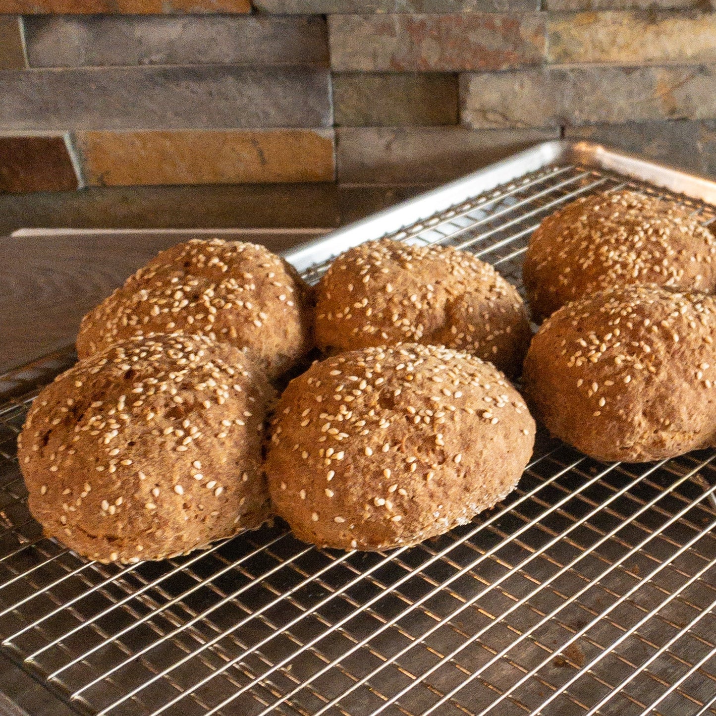 Sesame Seed Burger Buns 12pk (hamburger buns) Naturally Gluten Free Bakery